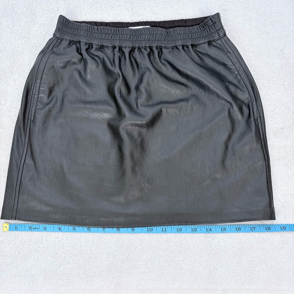 Babaton Mini Black Vegan Leather Elasticated Waistband Skirt Size XS - EUC - Picture 8 of 8